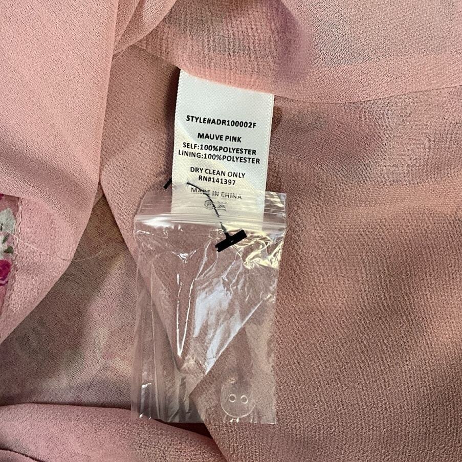FLORET STUDIOS Ruffle Side Tie Wrap Midi Dress in Mauve Pink Size XS NWOT