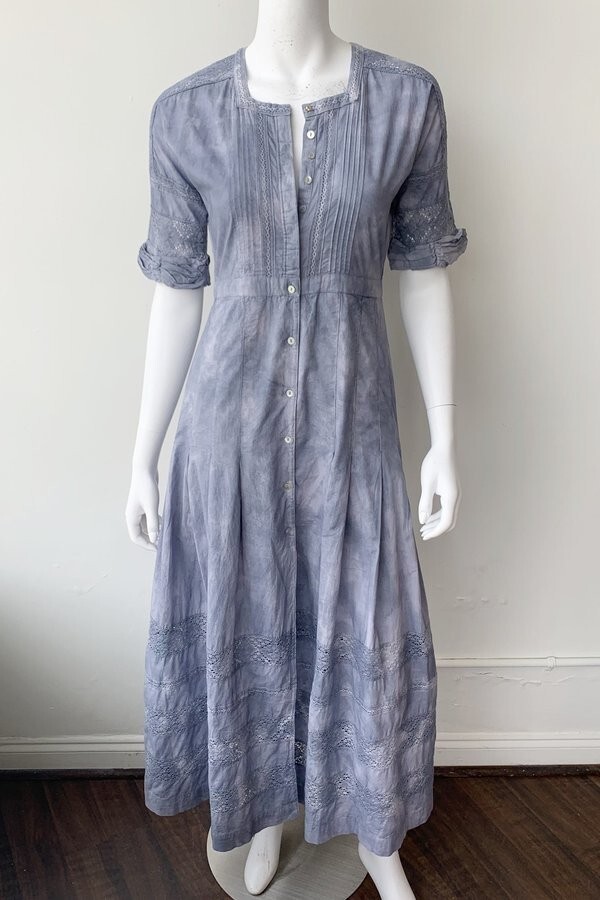LoveShackFancy Edie Tie Dye Button Dress XS $135 Gorgeously Romantic