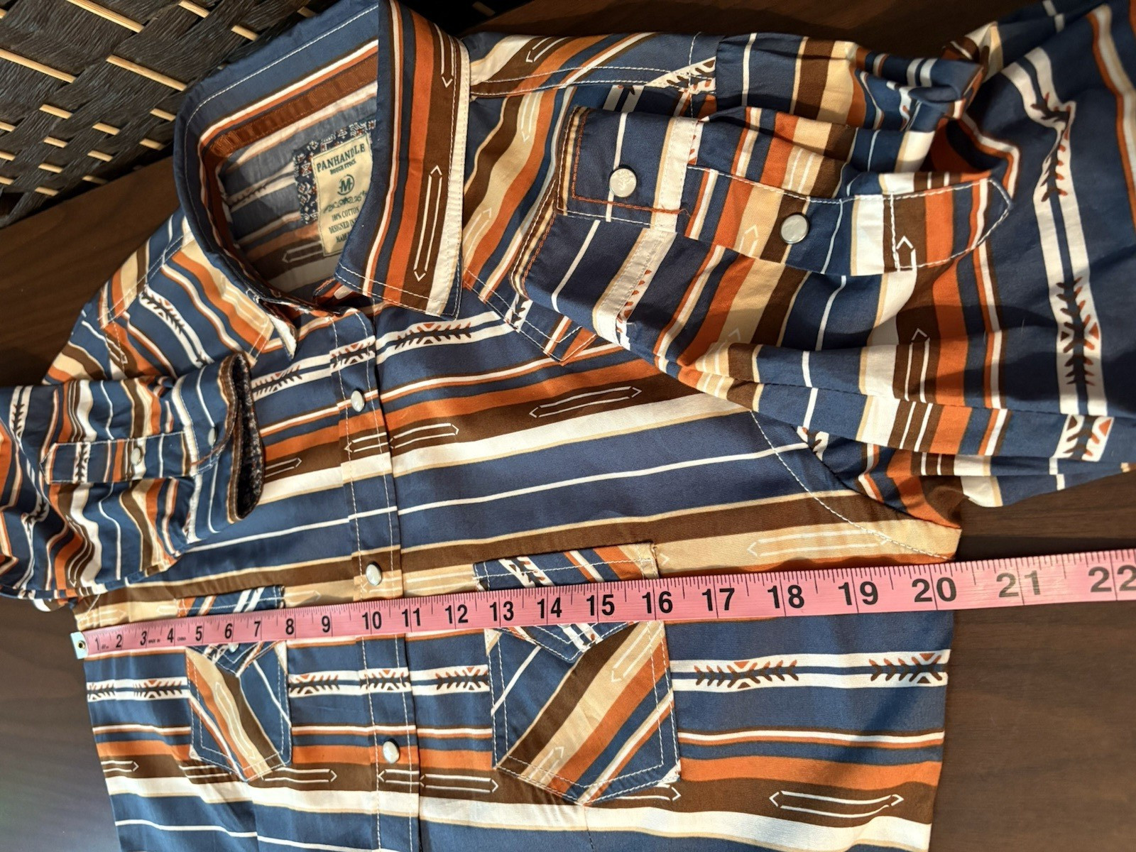 Panhandle Rough Stock Pearl Snap Western Shirtdress Size M Aztec Cowgirl Rodeo