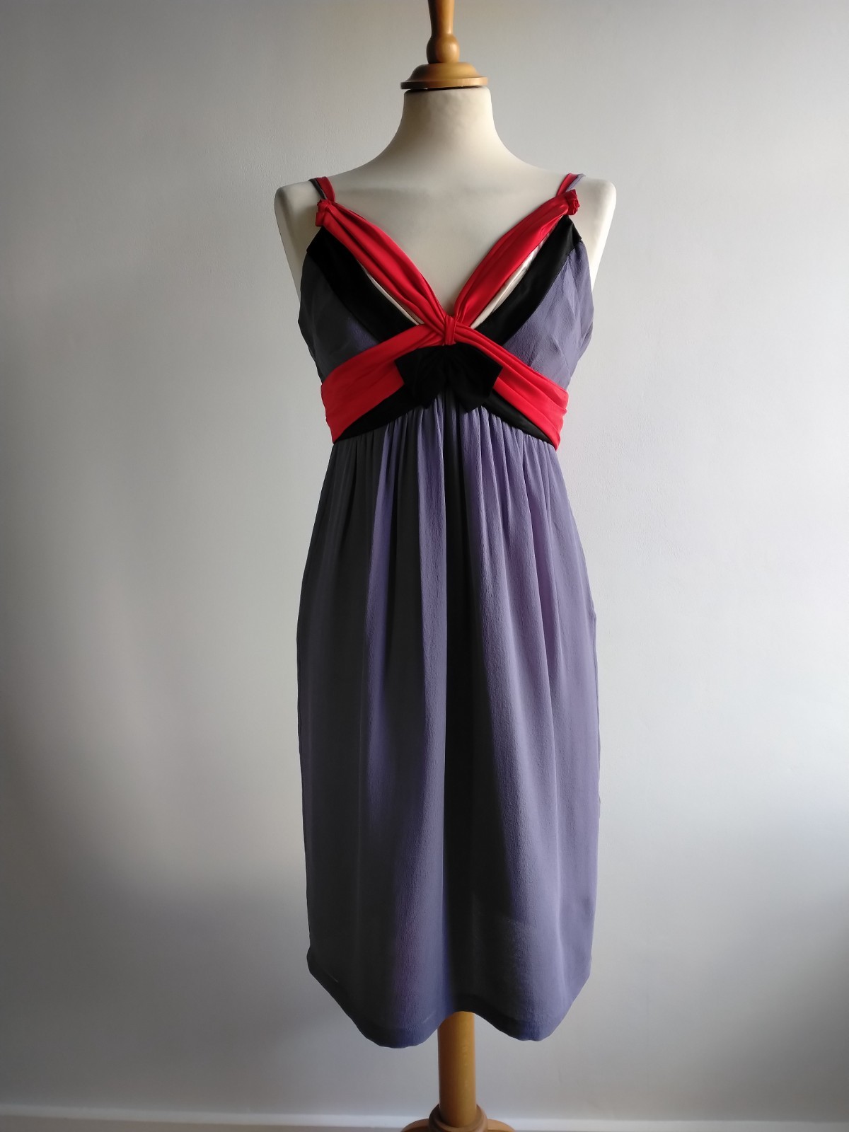 MOBO silk dress purple black red chiffon satin prom party wedding size 6 to 8