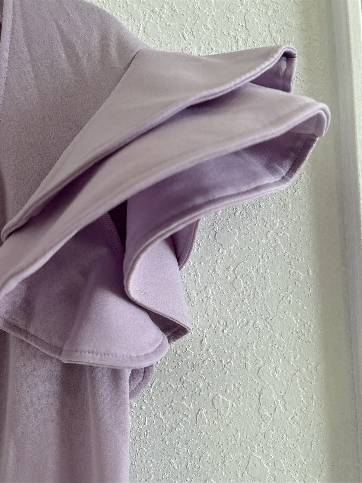 Aomei Womens Long Lilac Purple Flowy Ruffle Sleeve Dress Zip Back Size Large
