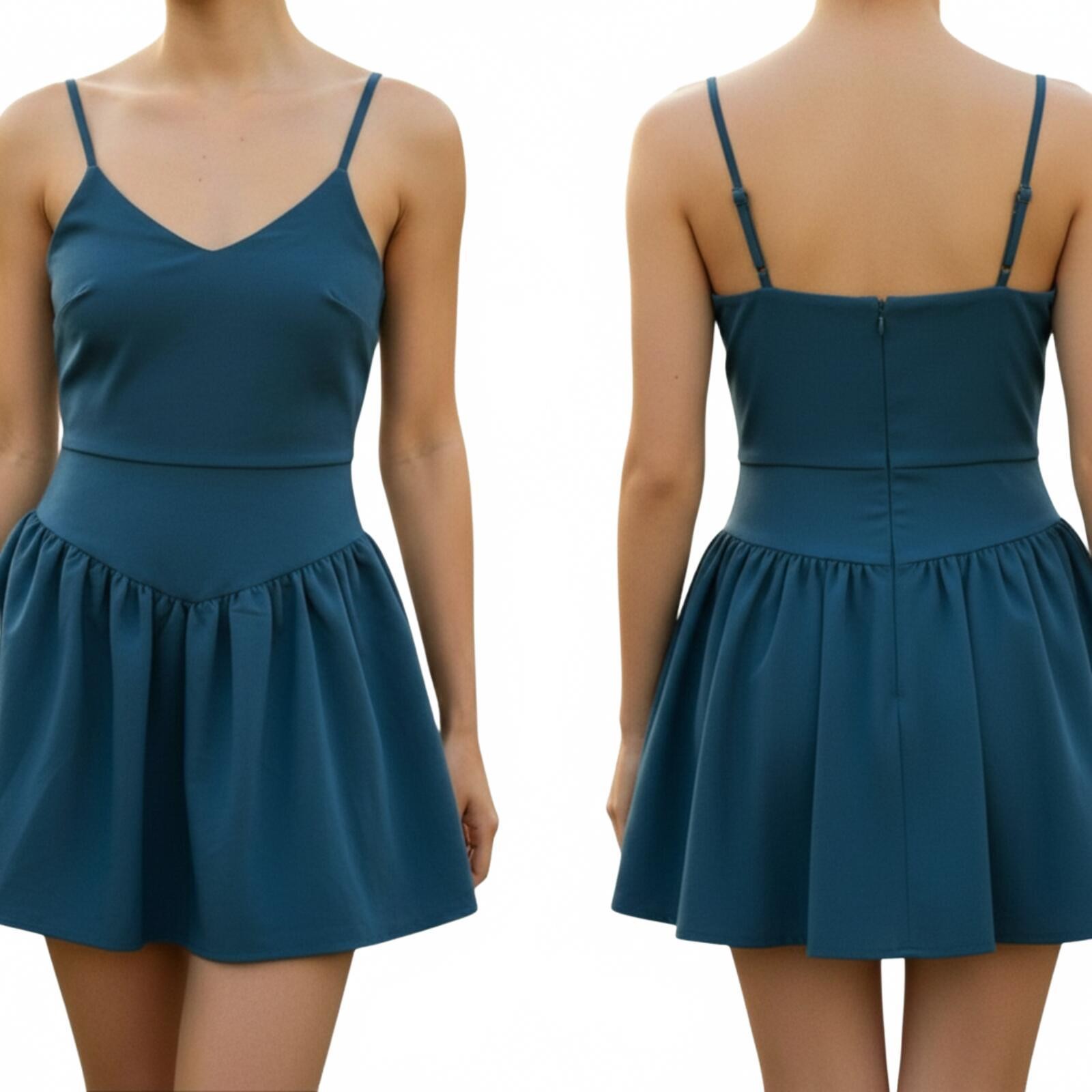 Joy Lab Teal Blue Mini Dress Sleeveless V Neck Casual Party