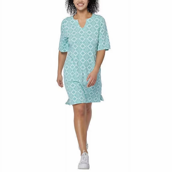 Hang Ten Ladies Sun Dress UPF 50+ Moisture Wicking (XS, Aqua)