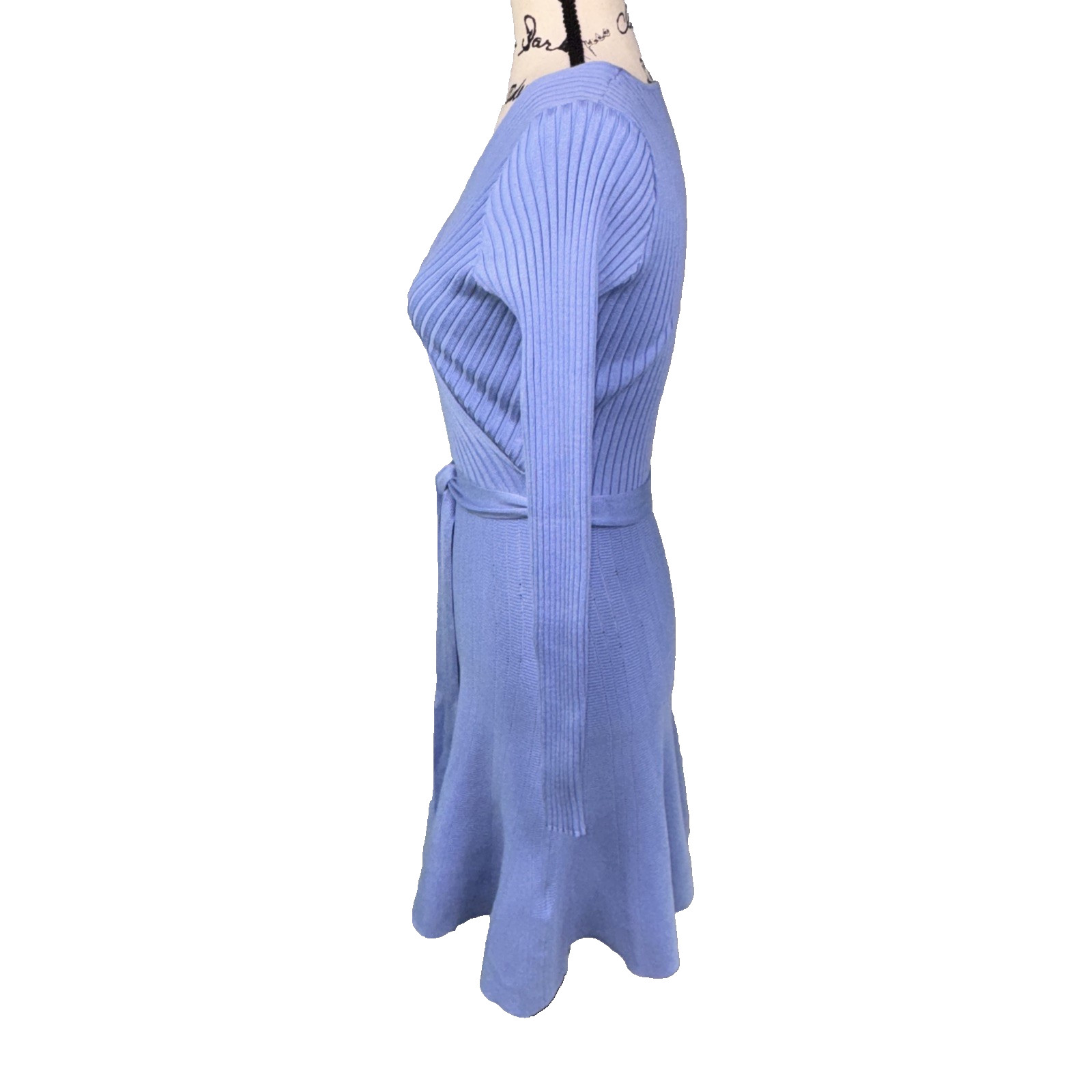 Wrap Style Dress Long Sleeved Blue Belted Stretchy Jr. 5/6 Women S Twirly Ballet