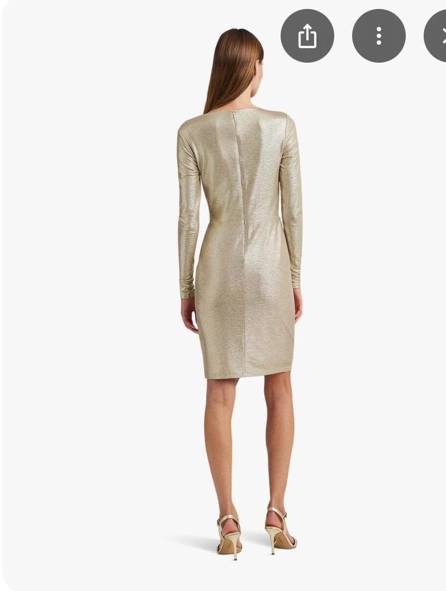 LAUREN RALPH LAUREN Metallic Stretch Knit Cocktail, available size 2, NWT