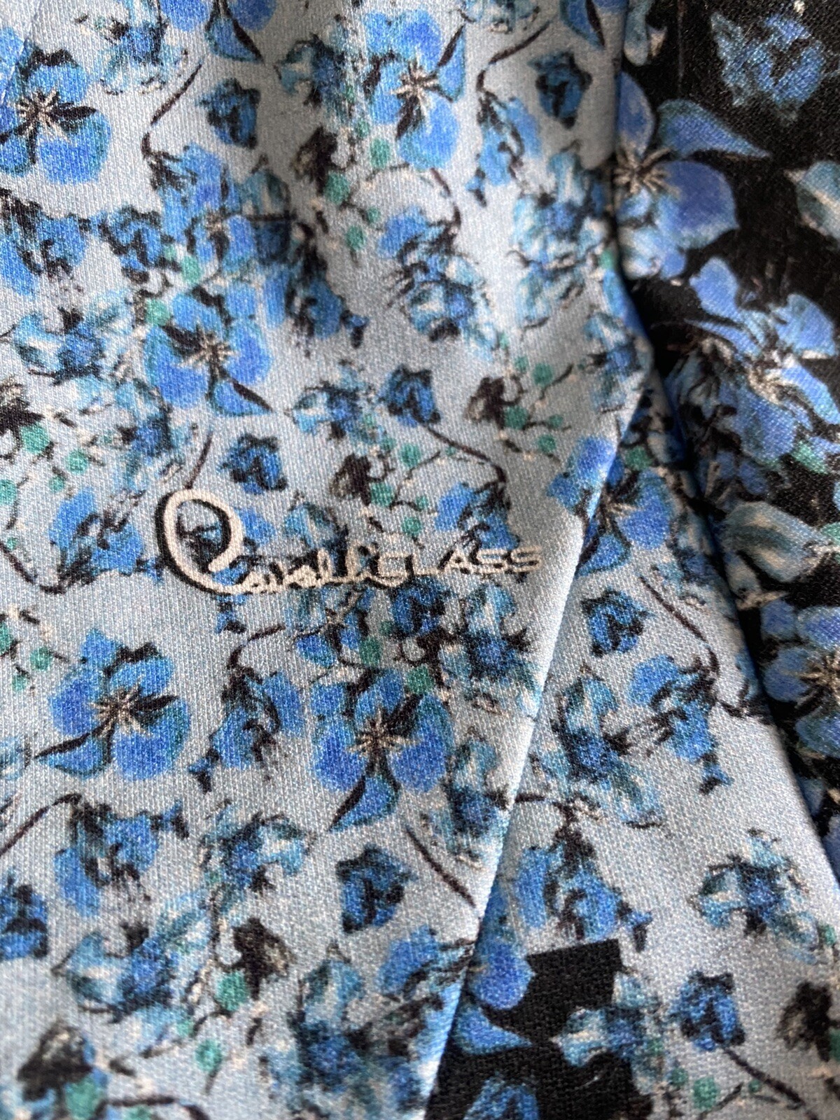 Cavalli Blue Patchwork Floral Pencil Dress UK8/10