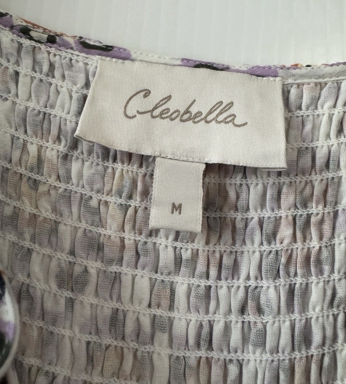 Cleobella Nica Maxi Long Sun Dress Marrakesh Print 100% Cotton Ruffle Sleeve M