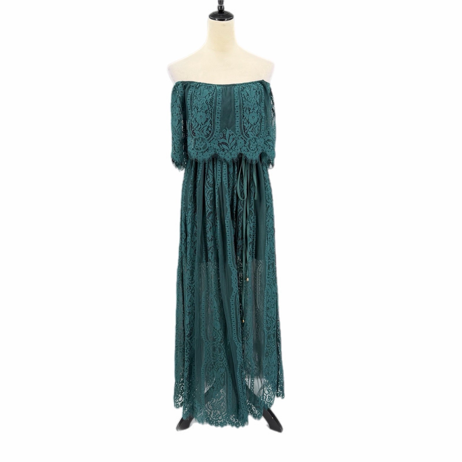 Baltic Born S Emerald Green Lace Whimsical Fairy Core Cocktail Formal Maxi Dress