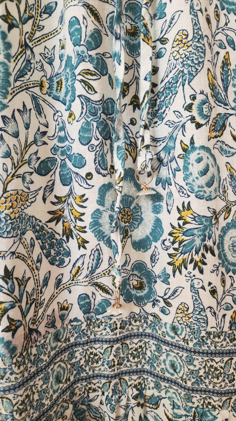 New Anthro Midi Dress Size Medium Floral Linen Blend Coquette Garden Pockets