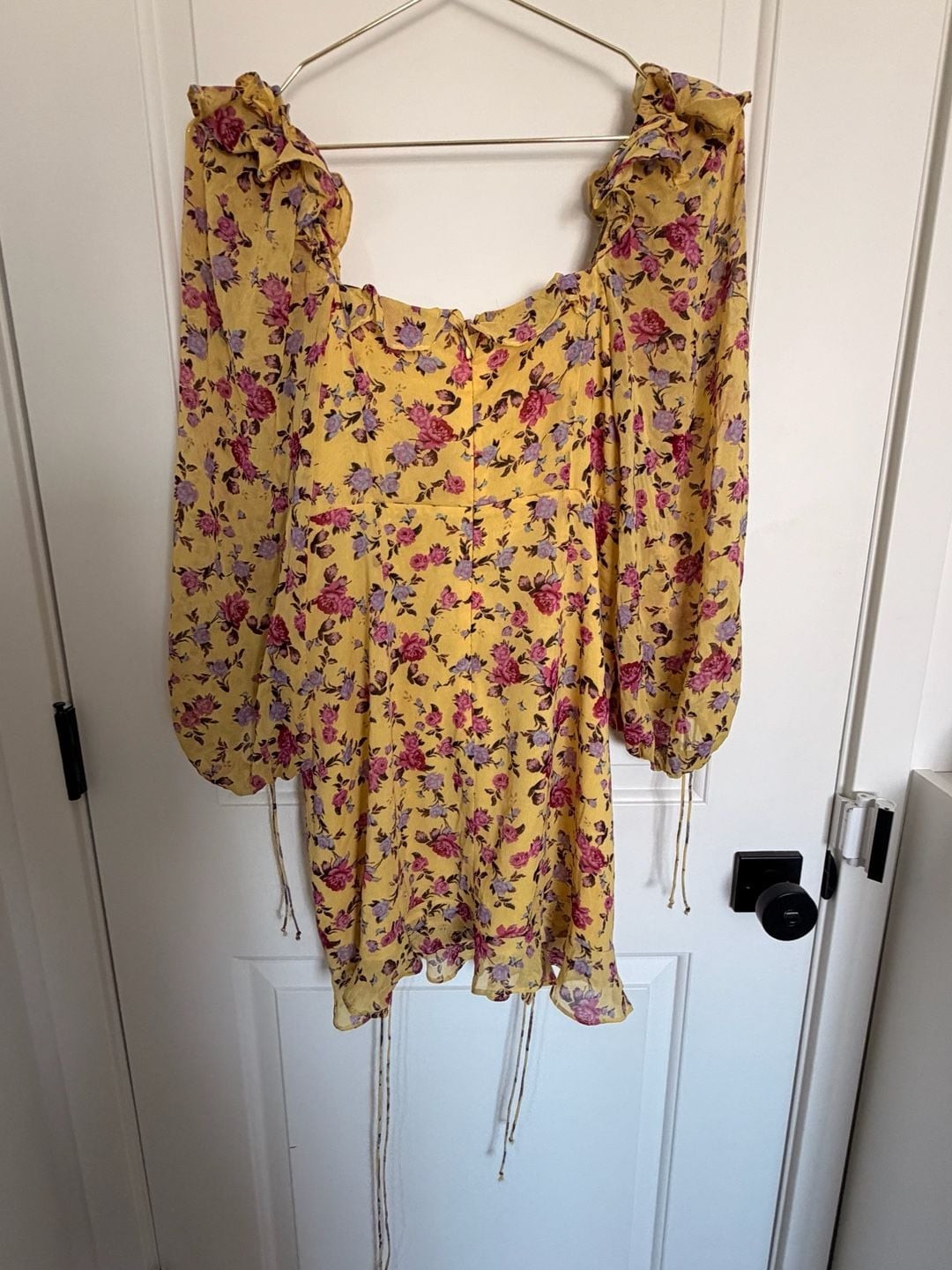 For Love & Lemons Beaumont Cinched Ruffle Mini Dress