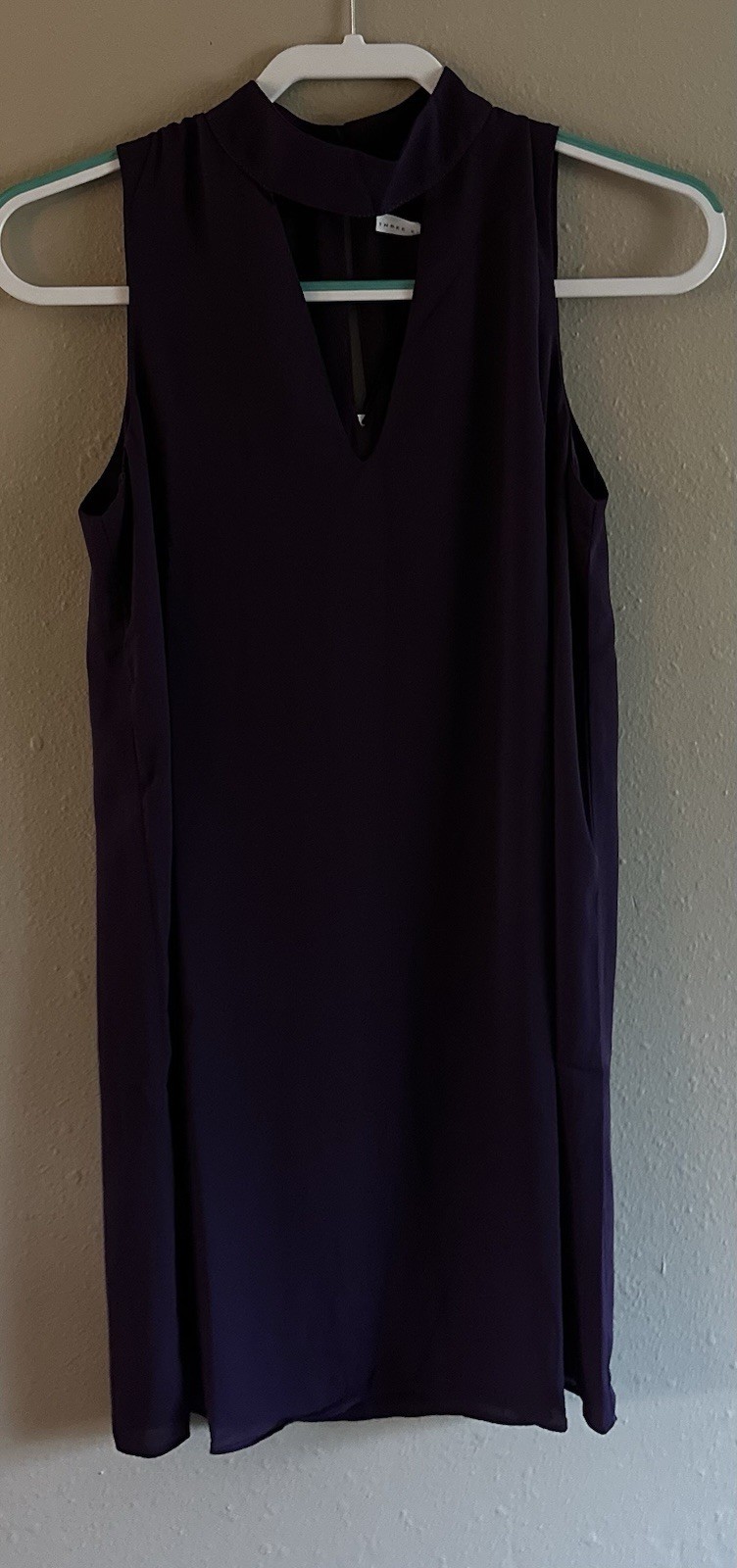 Three Eighty Two Purple Tunic Button Down Dress Top NEW