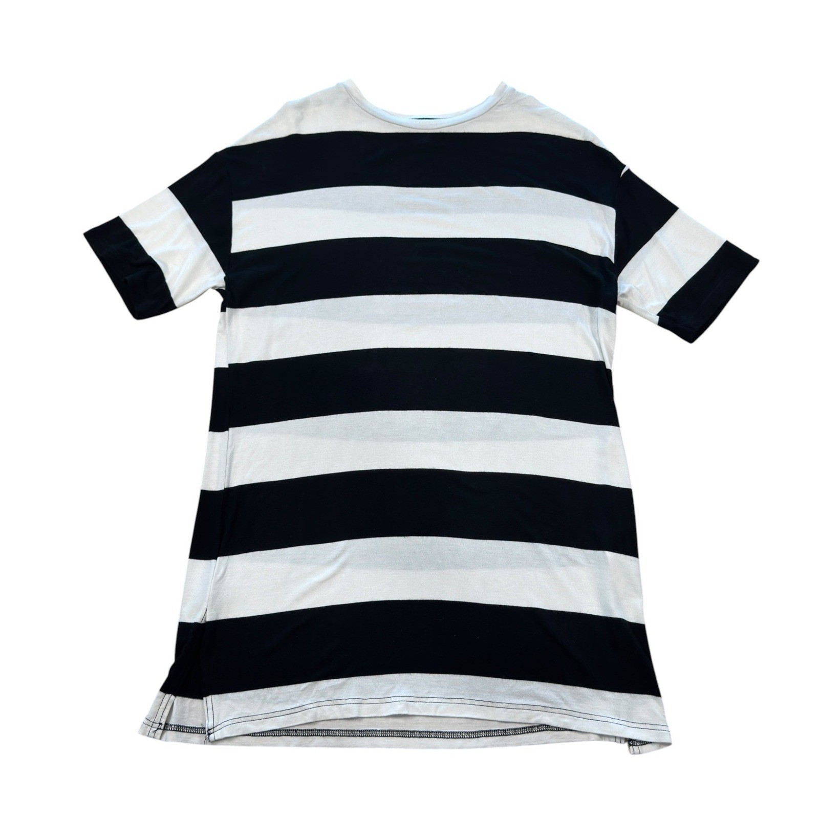 RARE Topshop Striped T-Shirt Mini Dress 2 Y2K Grunge Indie Archival EUC