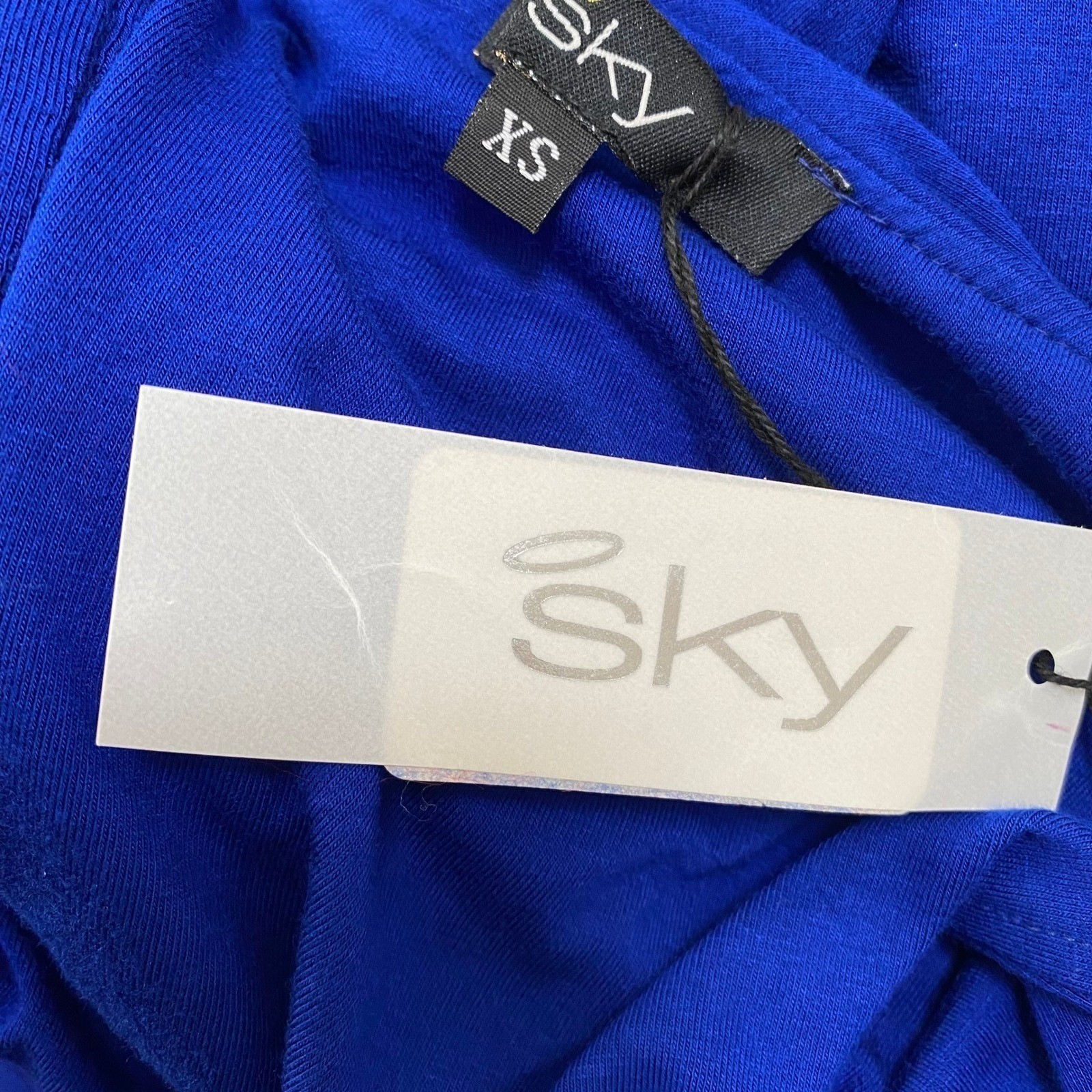 NEW Sky One Shoulder Beaded Strap Mini Dress Royal Blue XS