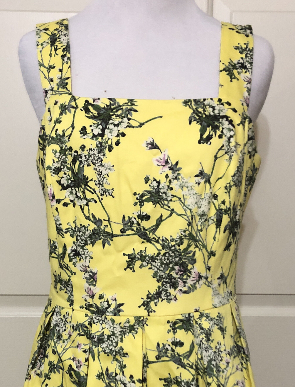 NWT Alex Marie size 8 yellow green white floral sleeveless A-line dress $139