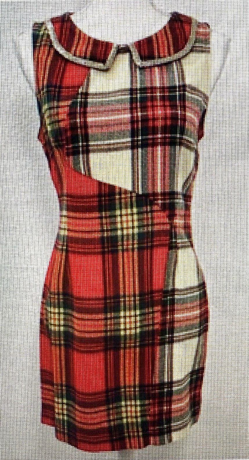 Vera Wang Dress Princess Plaid Sz 7 Red Tartan Holiday Mod Preppy Christmas