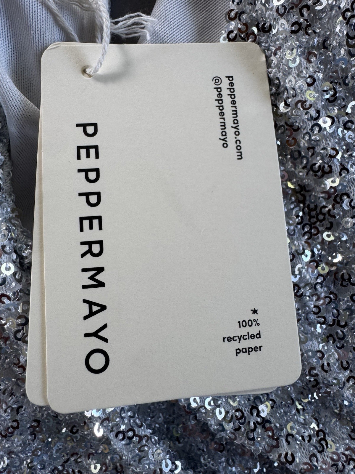 NWT Peppermayo Exclusive Silver Starstruck Siren Sequin Mini Womens Dress L/XL