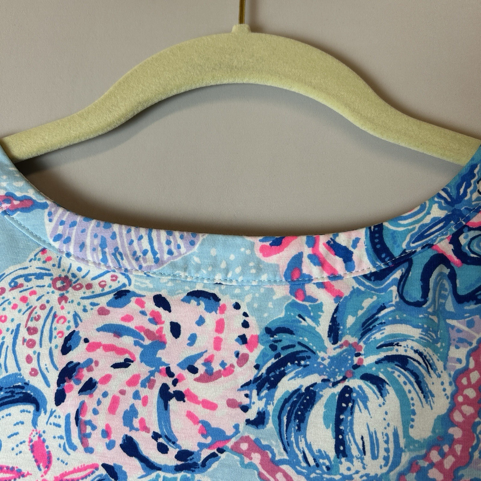 Lilly Pulitzer Dress Small Pink Blue Shells Starfish Dev Bahamas Beachcomber