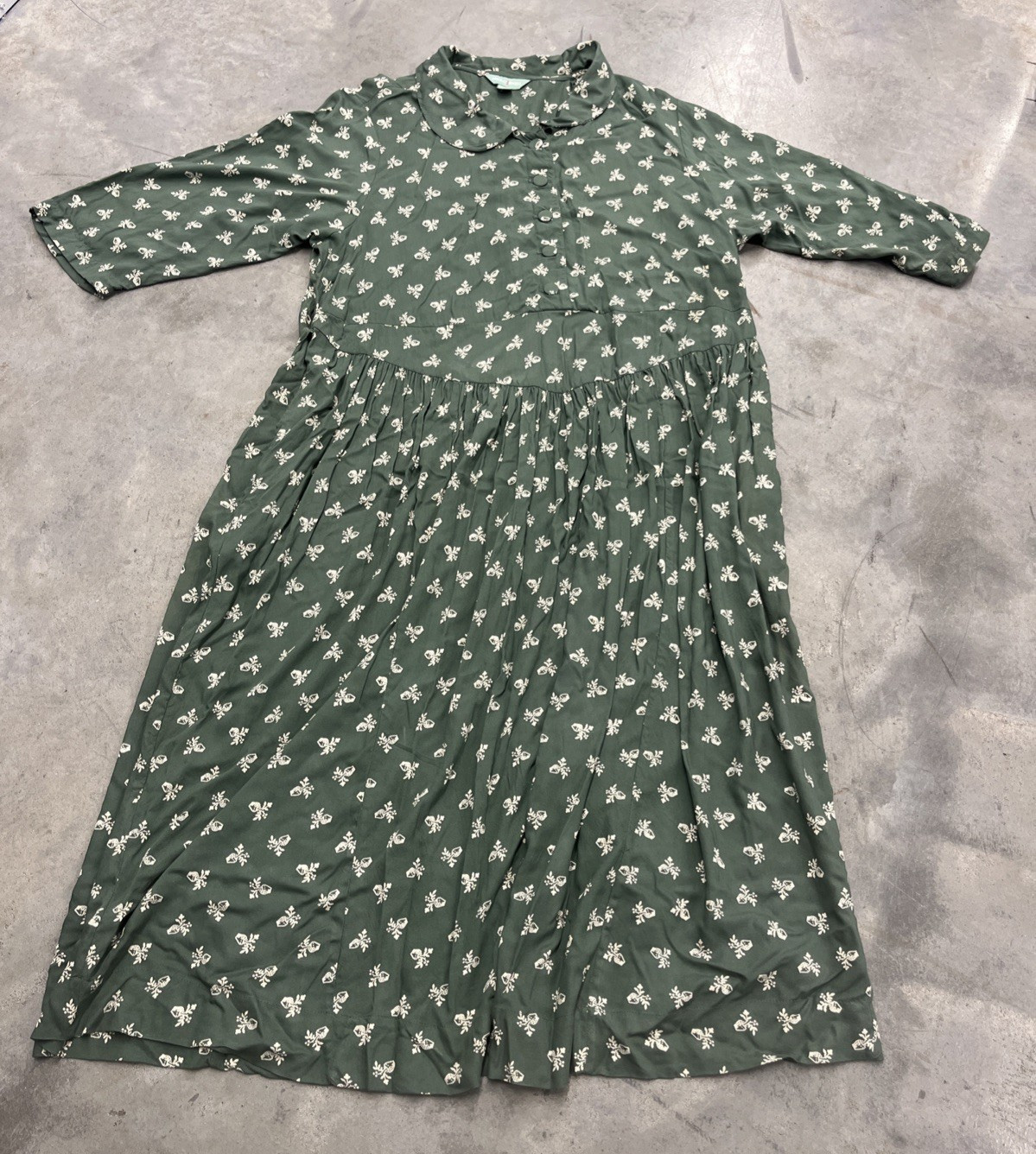 April Cornell Vintage Midi Dress 100% Cotton • Cottagecore • XXLarge