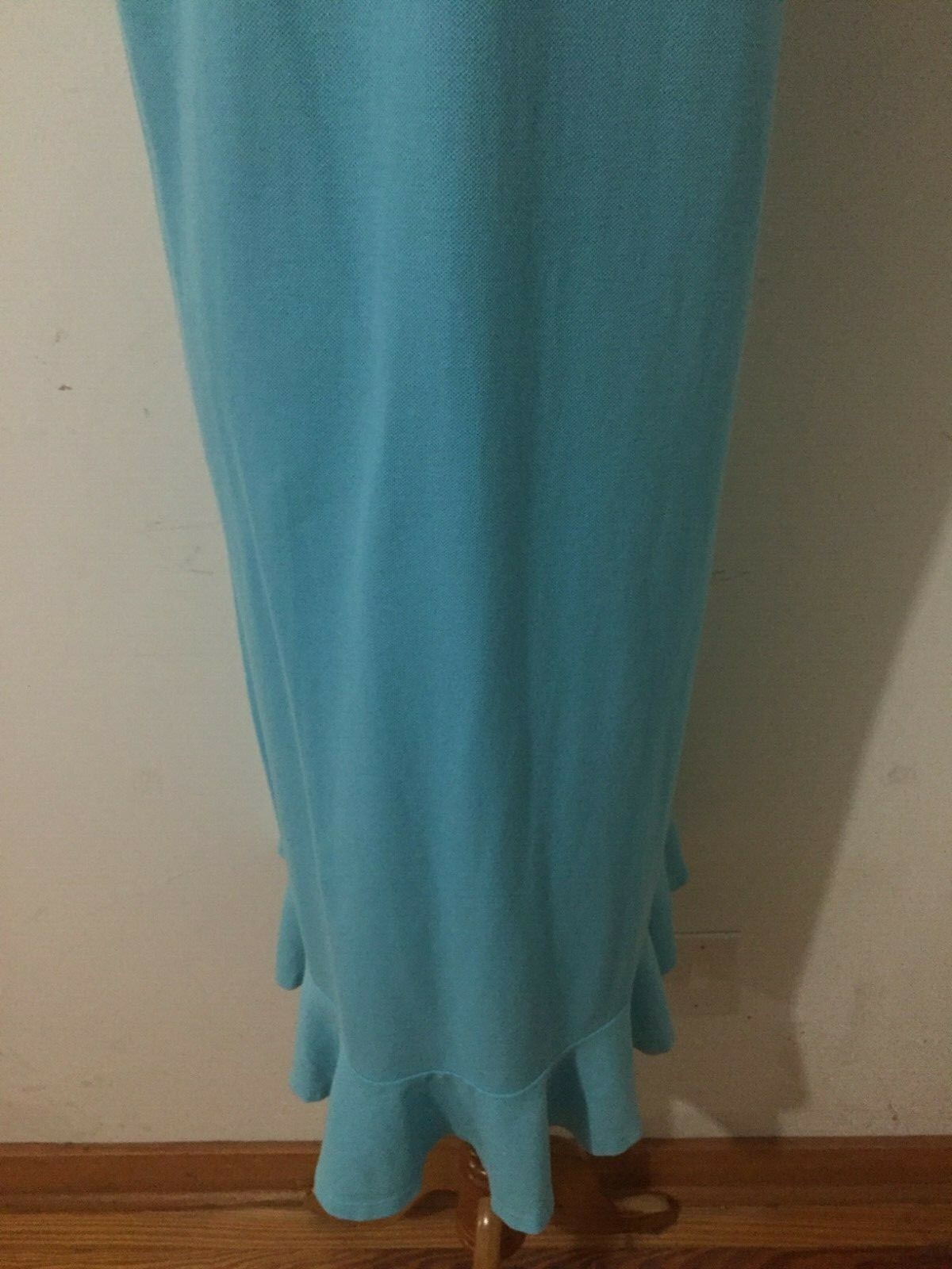 Hanna Andersson 1/4-Button Piqué Polo Shirt Dress Aqua Blue Woman’s Size M