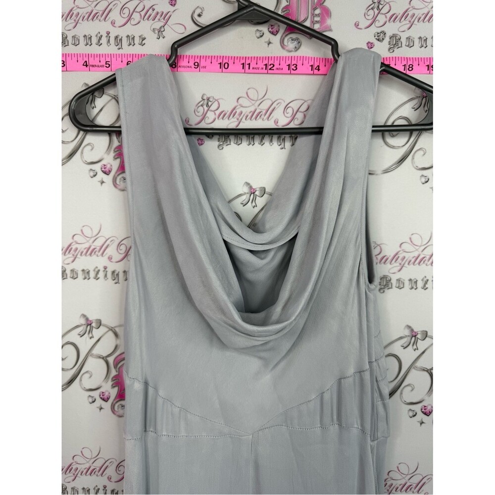 ASOS dress long flowy blue Light Gray Draped Sleep Chemise