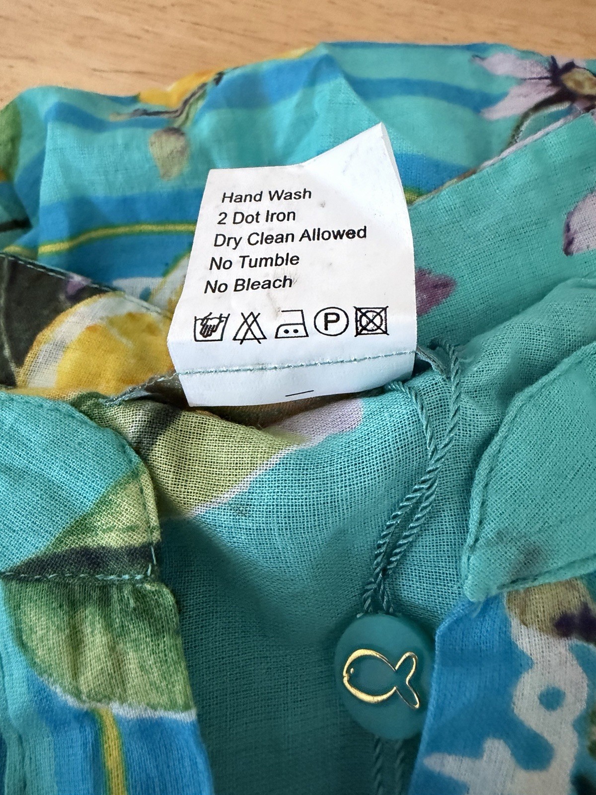 Antica Sartoria Positano 2026 Aqua Lemon Print Sleeveless Maxi Dress L/XL NWT