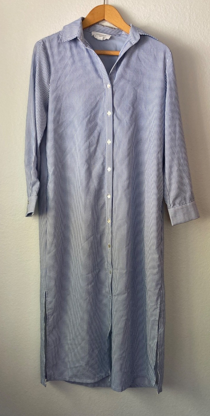 Pomander Place Tuckernuck Blue Stripe Griffin Maxi Shirtdress Size XS