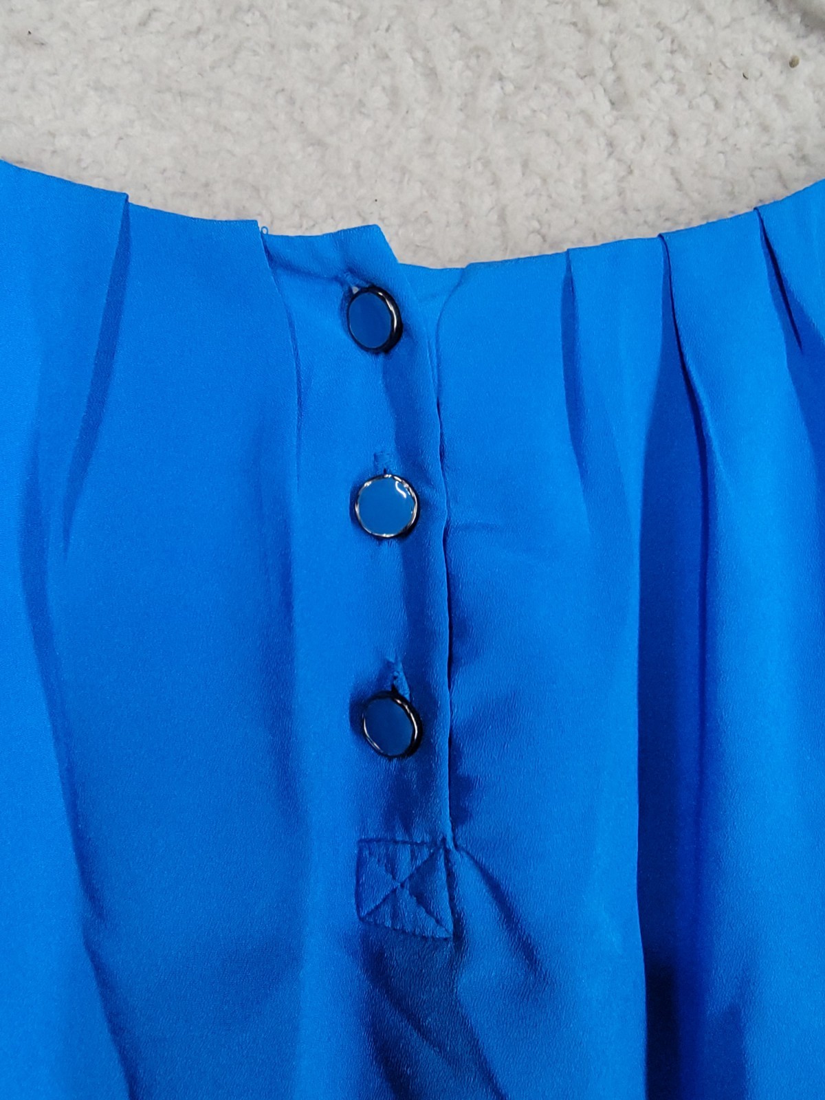 Blue Scalloped Beaded Party Dress Small Gianni Bini Layered Ruffle Sleeveless