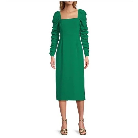NWT Antonio Melani Elena Midi Dress Size 8 Green Holiday Party