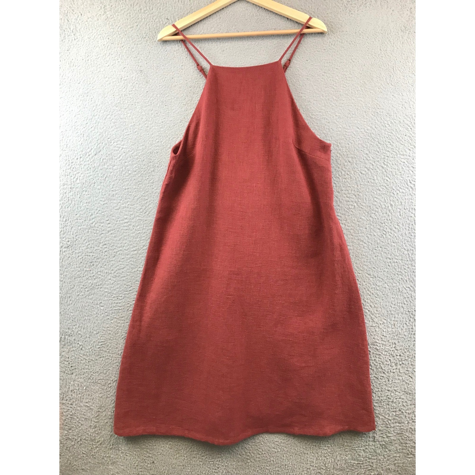 Mod Ref Women’s Sleeveless Mini Dress Casual Rust Red Size M