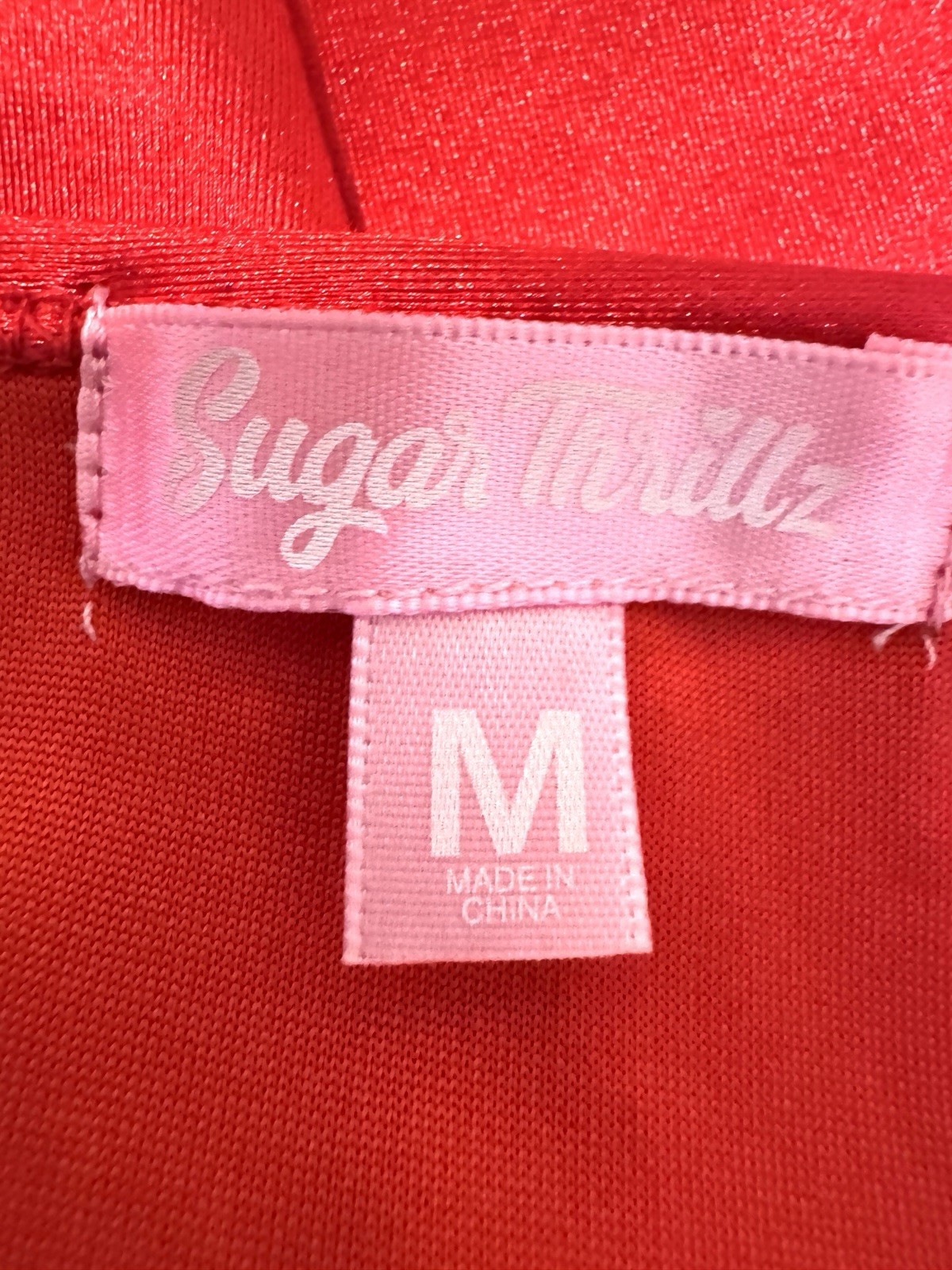 Dolls Kill Dress Sugar Thrillz Size M Red Satin Mini Strappy Women EUC
