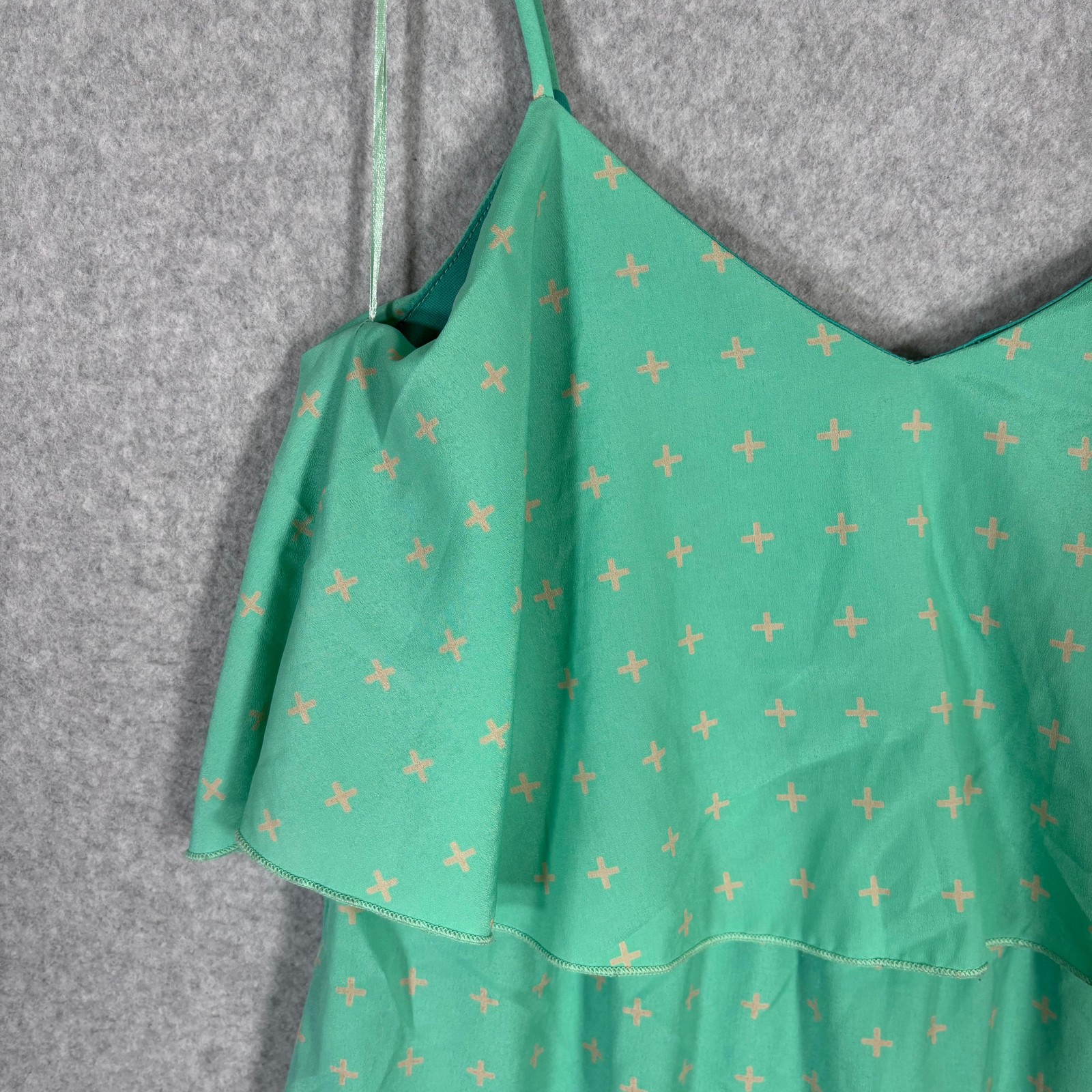 Francescas Mini Dress Womens Large Mint Resort Cruise Southern Ruffle Layered
