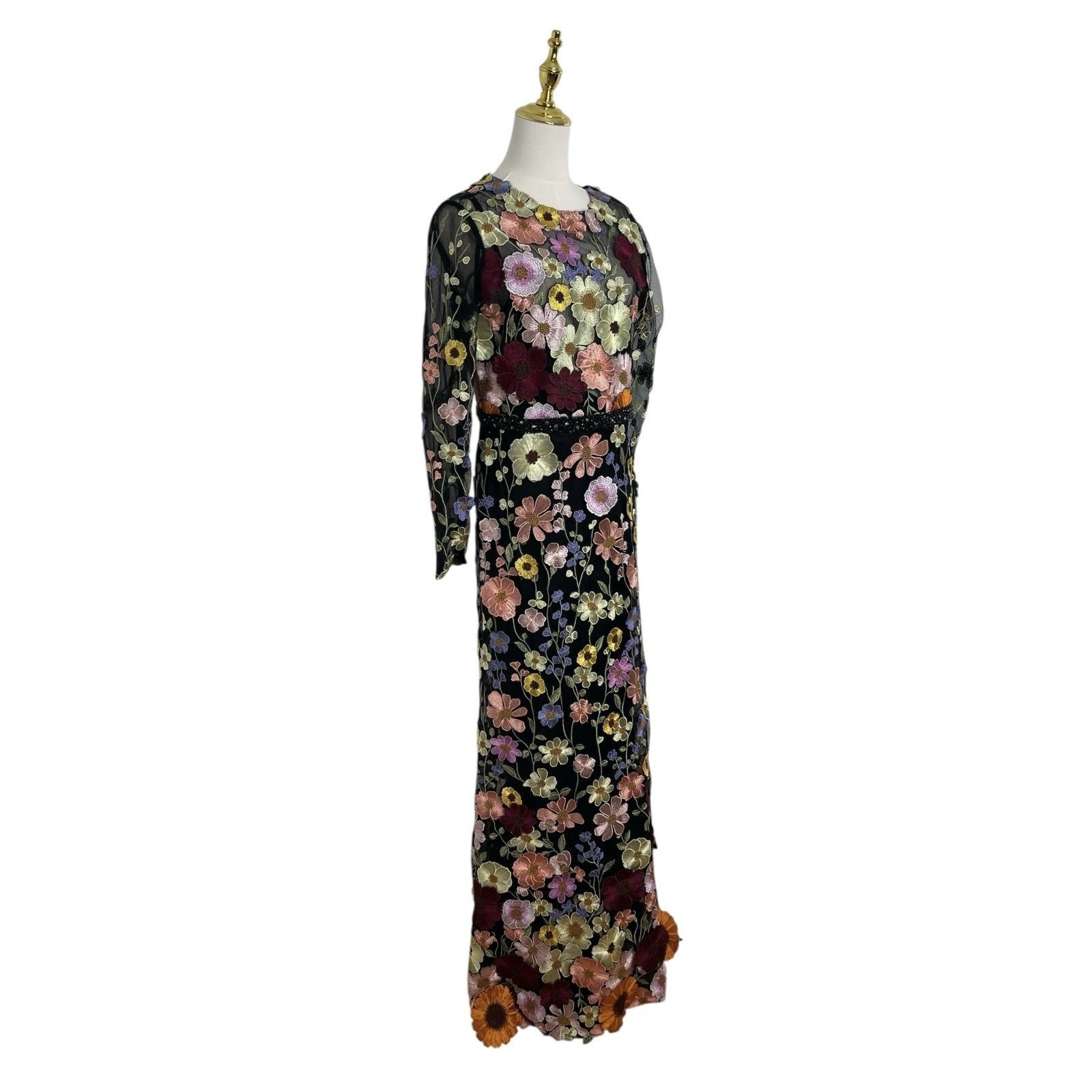Mac Duggal 68201 Embroidered Appliqué High Neck Trumpet Gown Size 10 $798