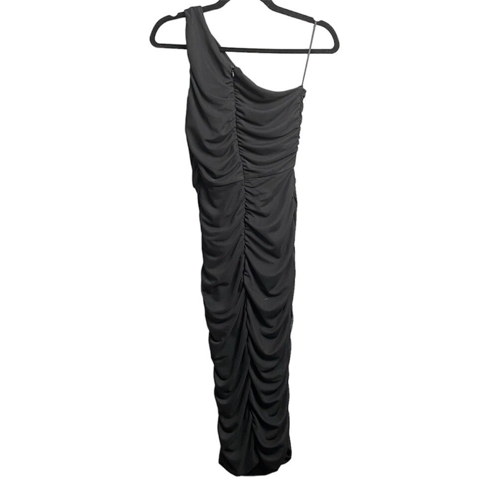 LOVE BY DESIGN Sz Small Black One Shoulder Bodycon Dress EUC