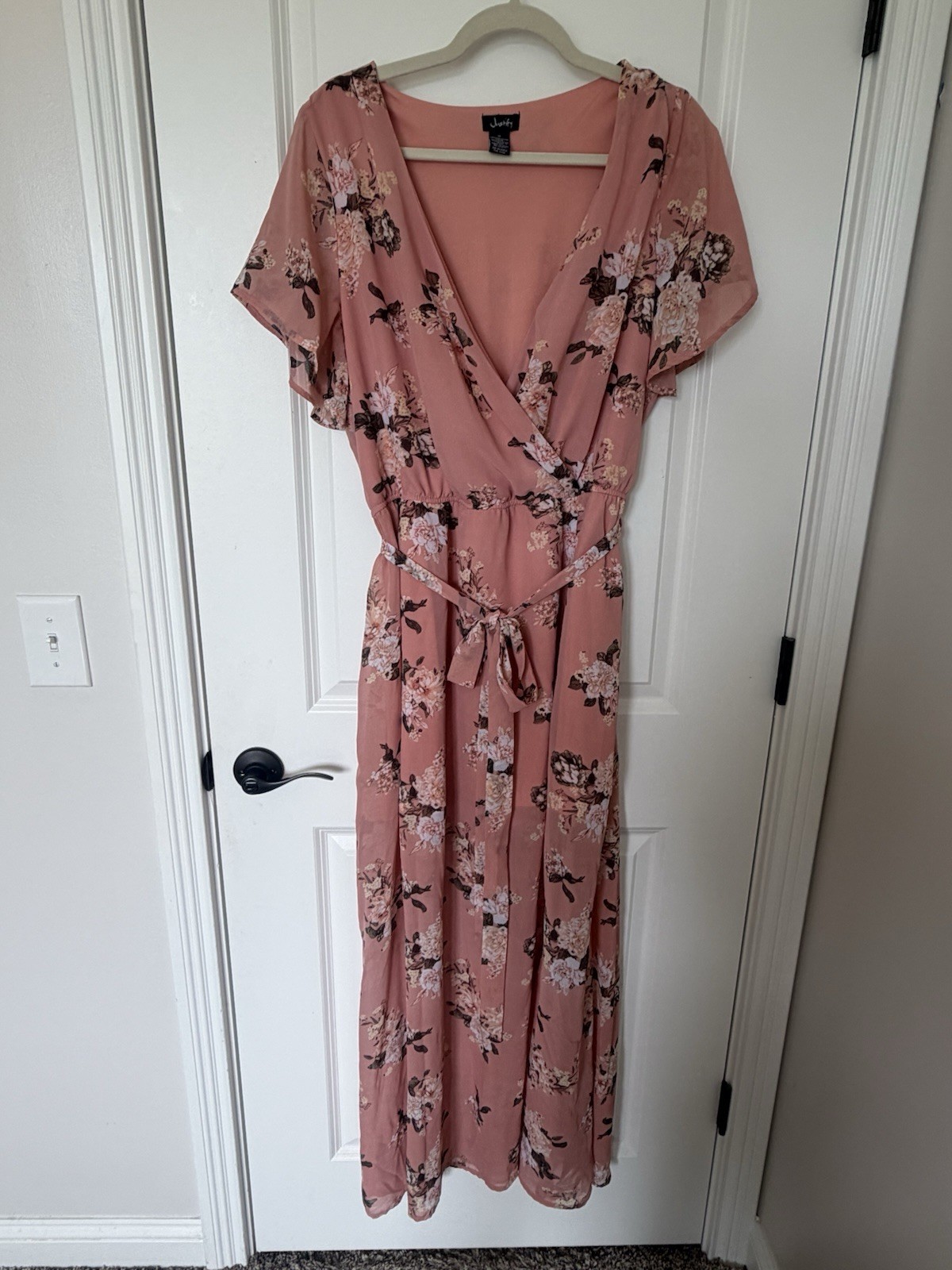 Justify Maxi Floral Mauve Dress Size 1X Romantic Cottage core