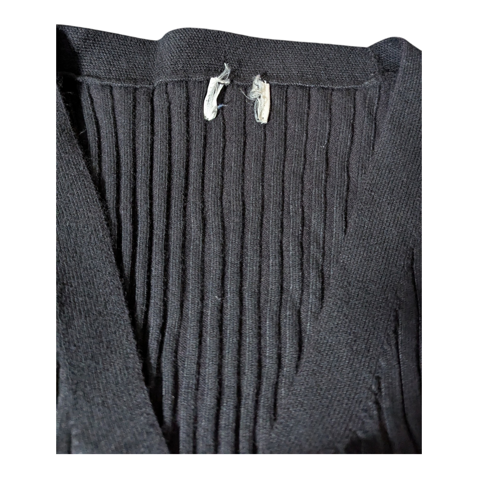 Women’s Long Black Ribbed Dress Long Sleeve – Please See Pics Of Measurements