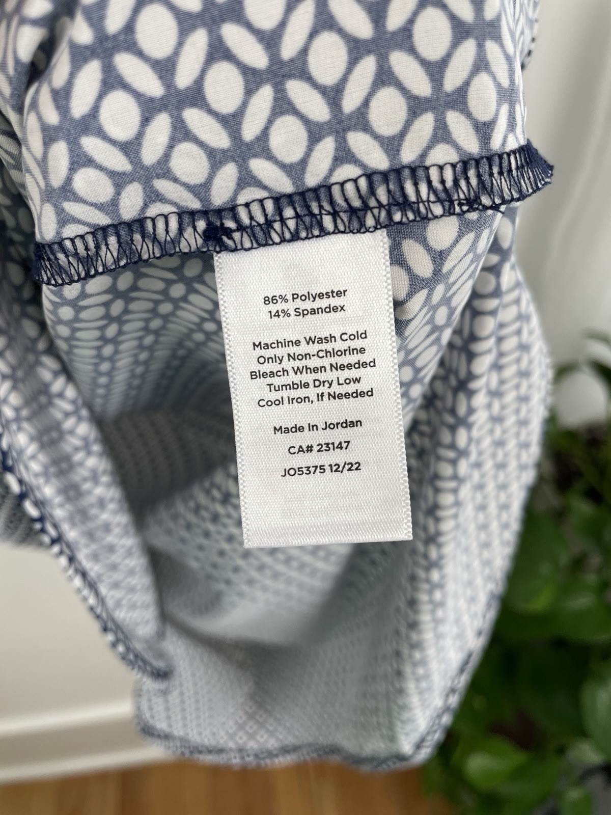 Talbots XLP Navy White Floral Drawstring Shift Dress Women’s XL Petite
