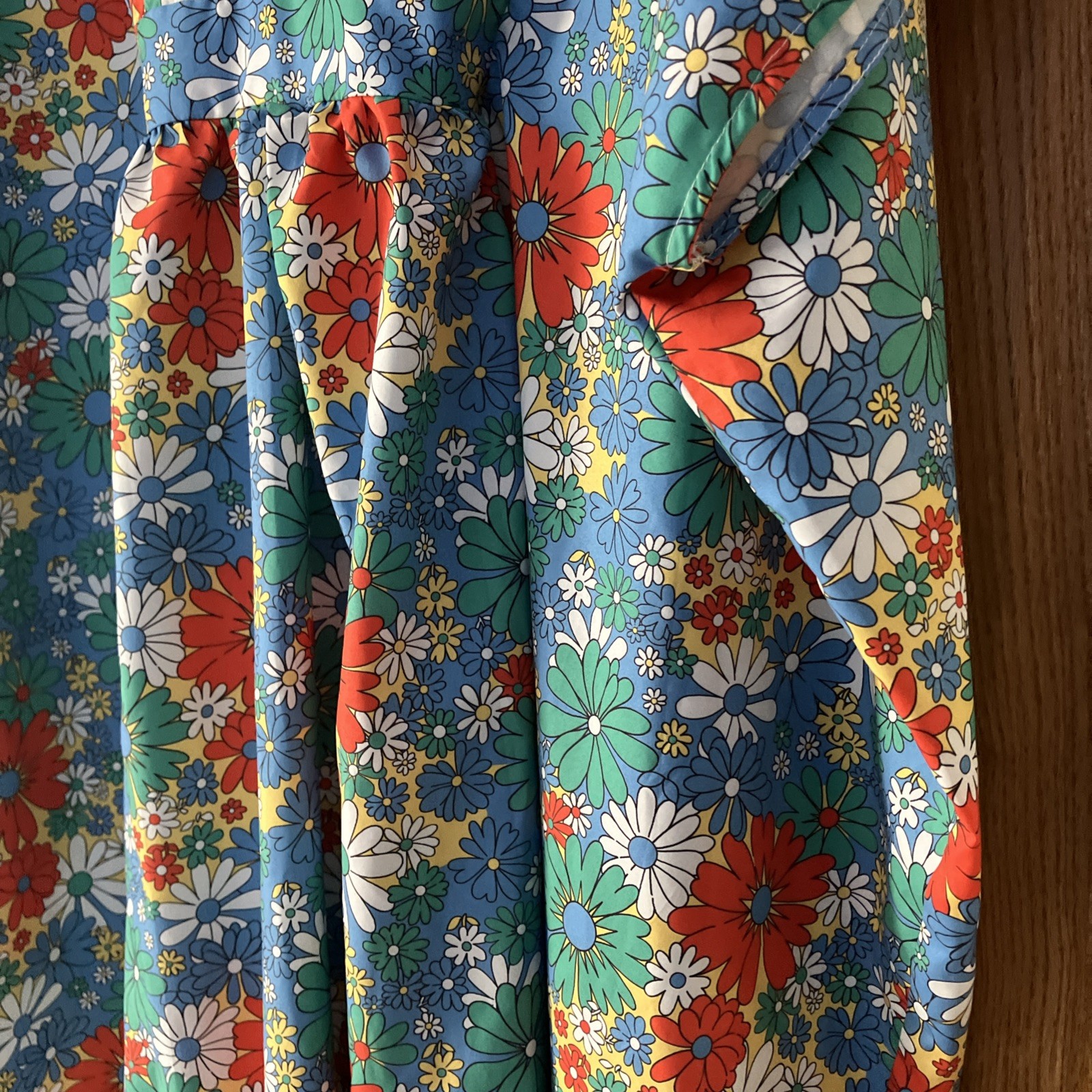 NWOT “Unique Vintage” Brand Mod Floral Boho Kaftan Mu Mu Dress Sz OS Mrs Roper!