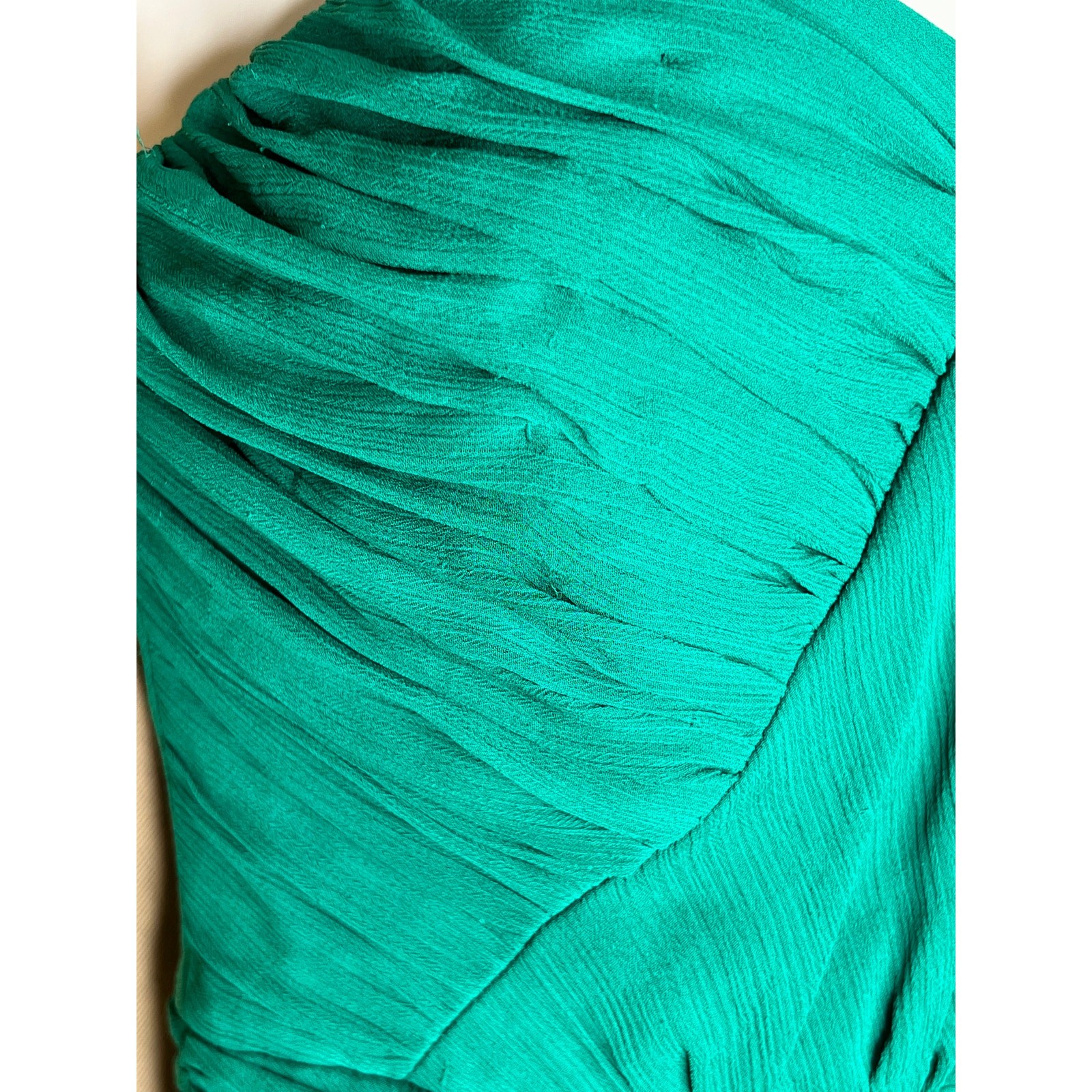 Badgley Mischka Green Strapless Flora Chiffon Gown 6 Flawed