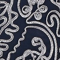 JS COLLECTION Womens Navy Short Sleeve Formal Fit + Flare Dress 4