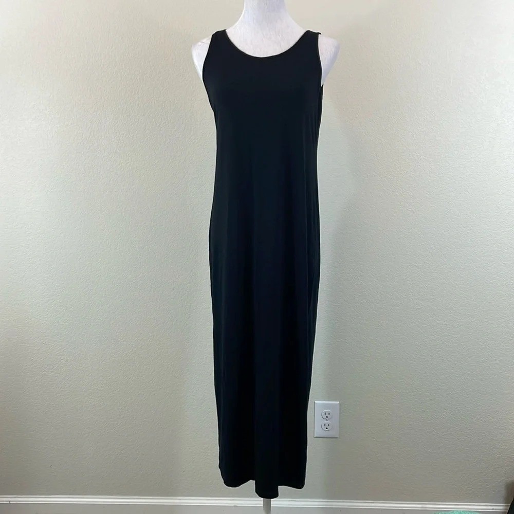 Eileen Fisher sleeveless maxi stretch dress size small
