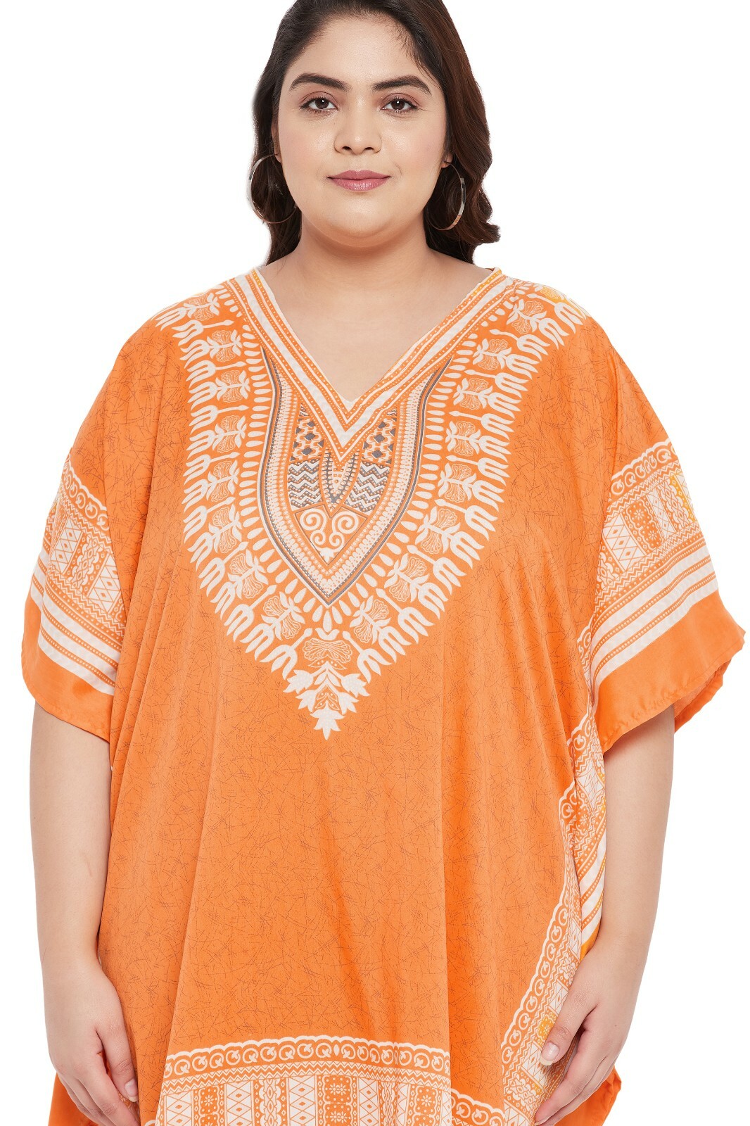 V-Neck Plus Size Night dress Tunic Kaftan Kimono Sleeves Beach Summer Sundress