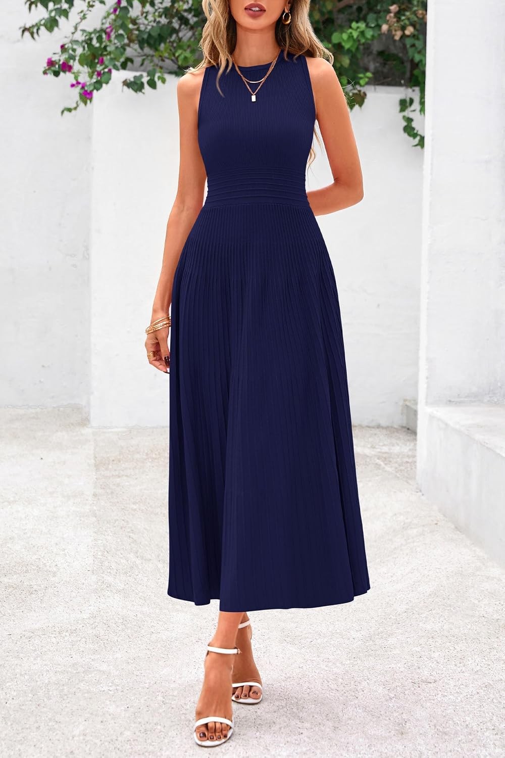 Spring Casual Dresses for Women 2026 Summer Business Work Midi Sleeveless A Line