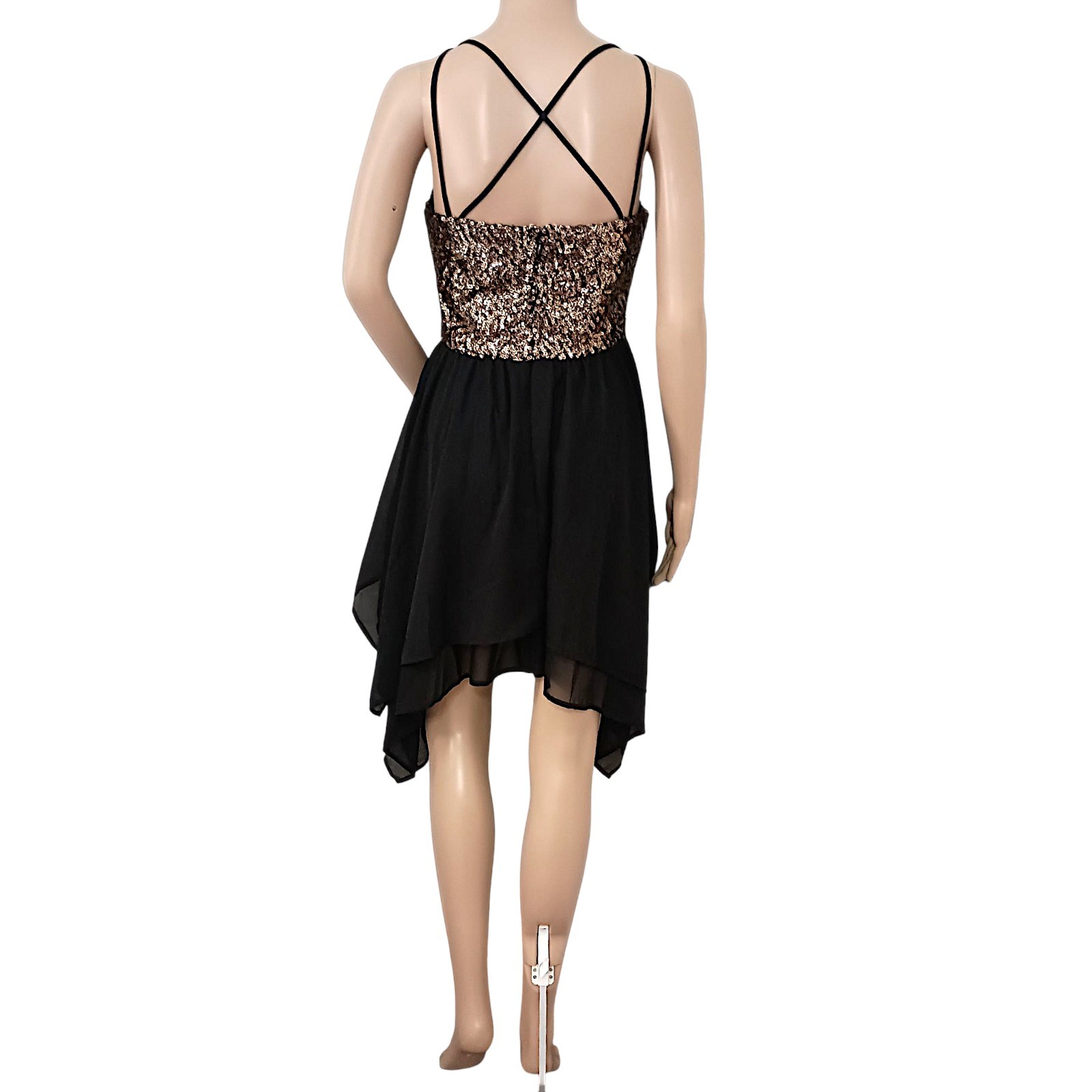 Y2K Speechless Sequin Asymmetric Dress M Sheer Fairy Grunge Whimsigoth Sparkler