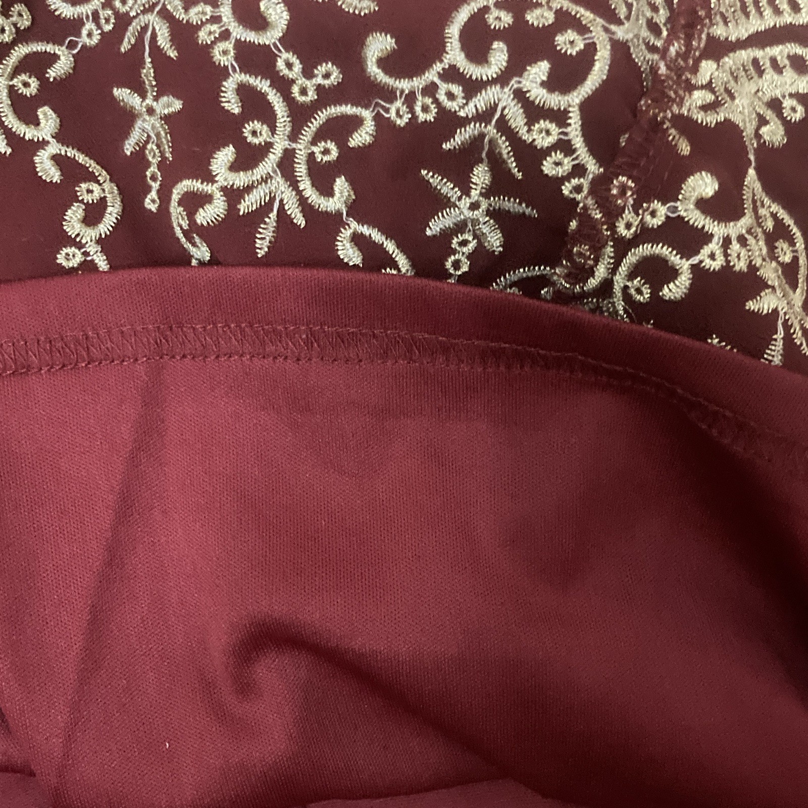 She + Sky L Burgundy Sleeveless Shift Dress Knee Length Round Neck Lined Zip