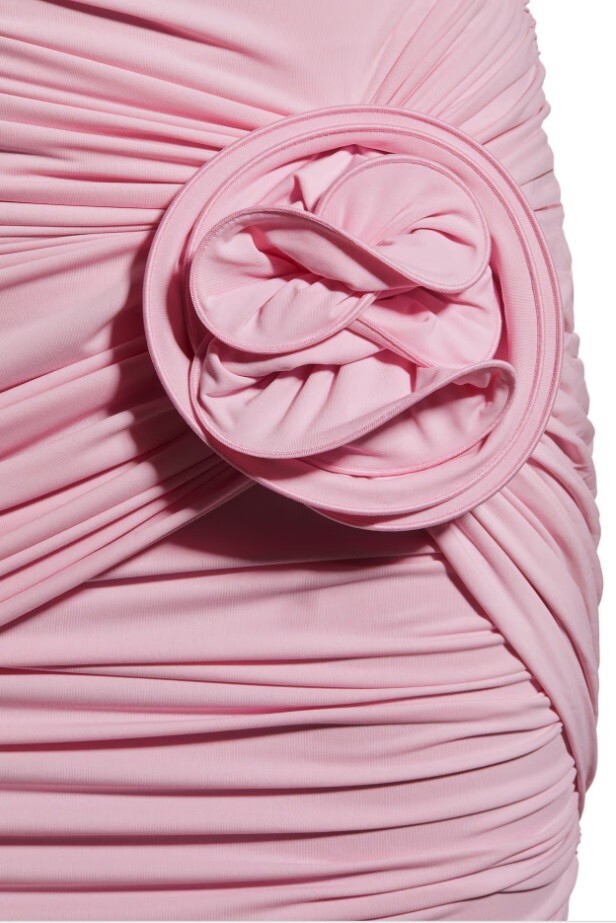 Magda Butrym H&M ROSE APPLIQUE HIGH NECK DRESS PINK LARGE READY TO POST