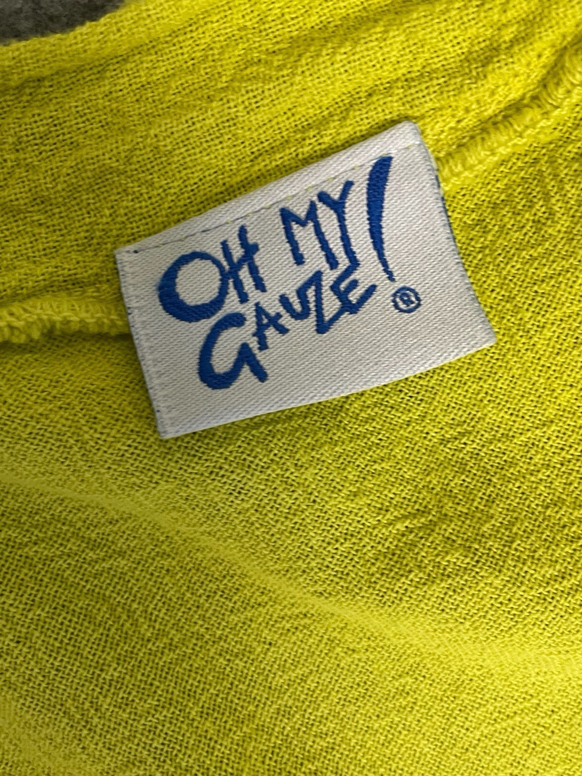 Oh My Gauze! Lime yellow LA Cotton gauze dress ruffle pocket beach Lagenlook S/M