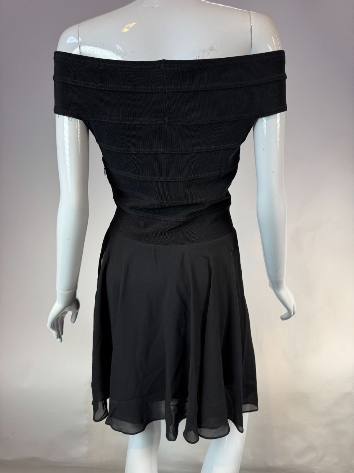 A.b.S Evening Collection Vintage 90s Womens Off-Shoulder Black Dress Size 10