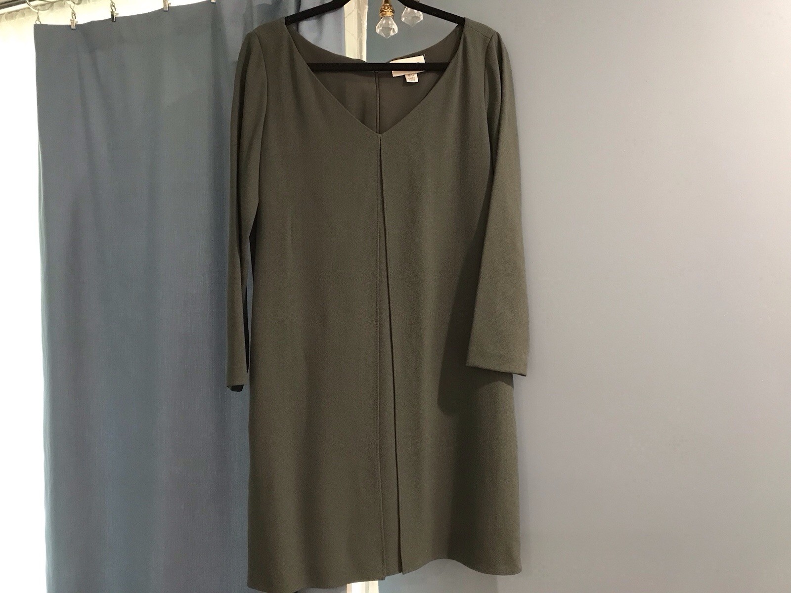 Emanuel Ungaro Wool Forest Green Shift Dress 10/44 Korea
