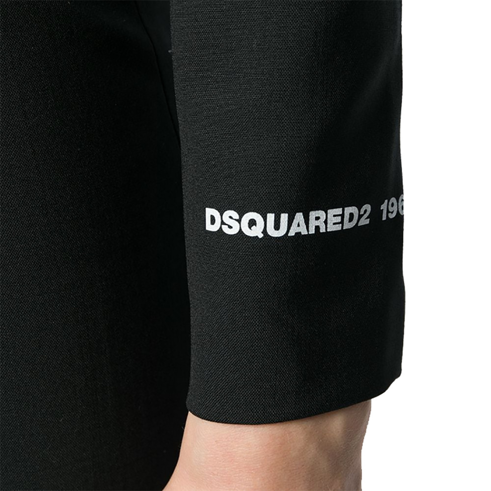 DSQUARED2 Pencil Dress Bodycon Zip Split Logo Mini Black Size 40 – RP £878.00