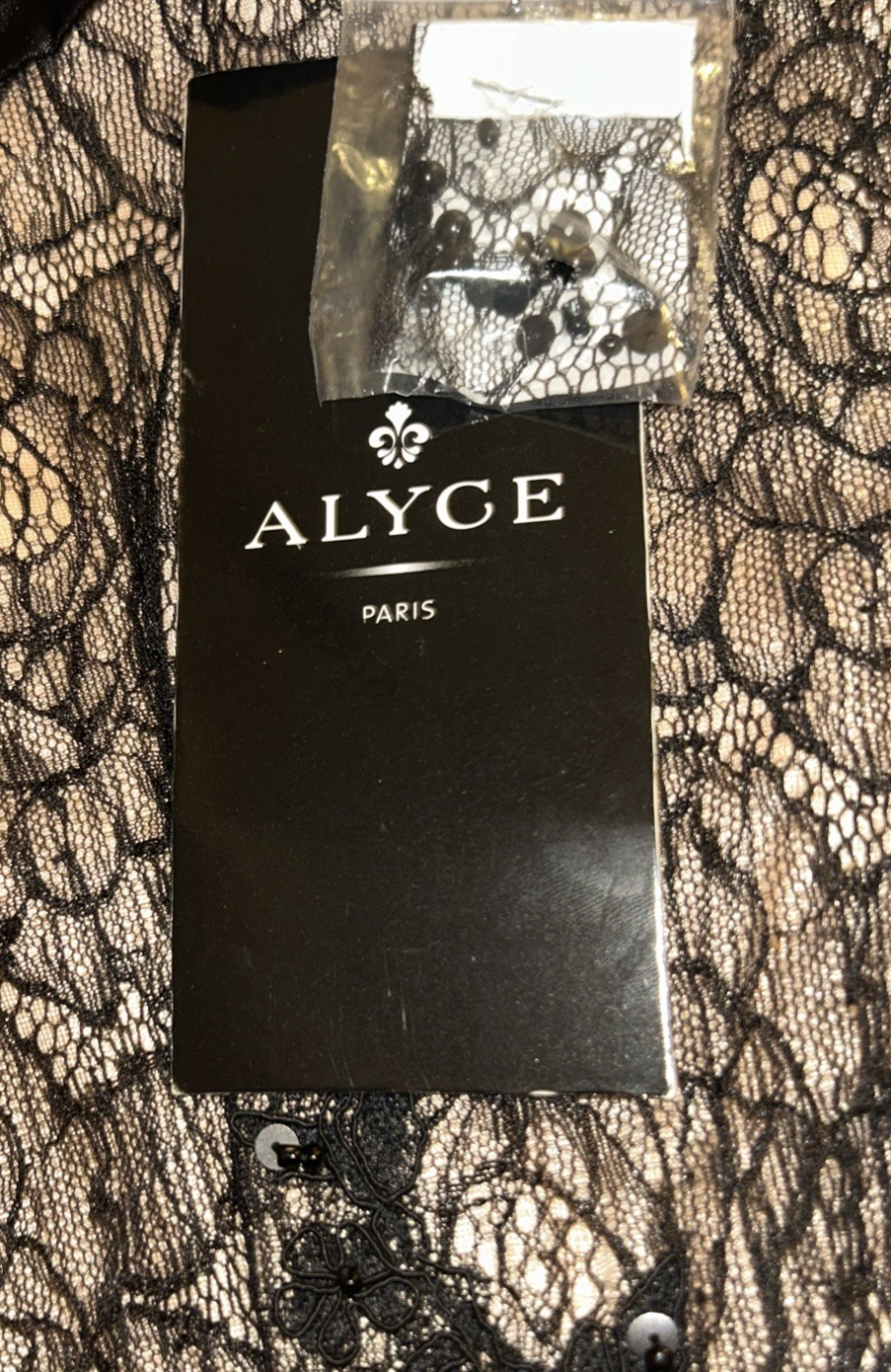 Alyce Paris Cocktail Intricate Lace Dress Black Sz 8 Whimsigoth Black Tie Event